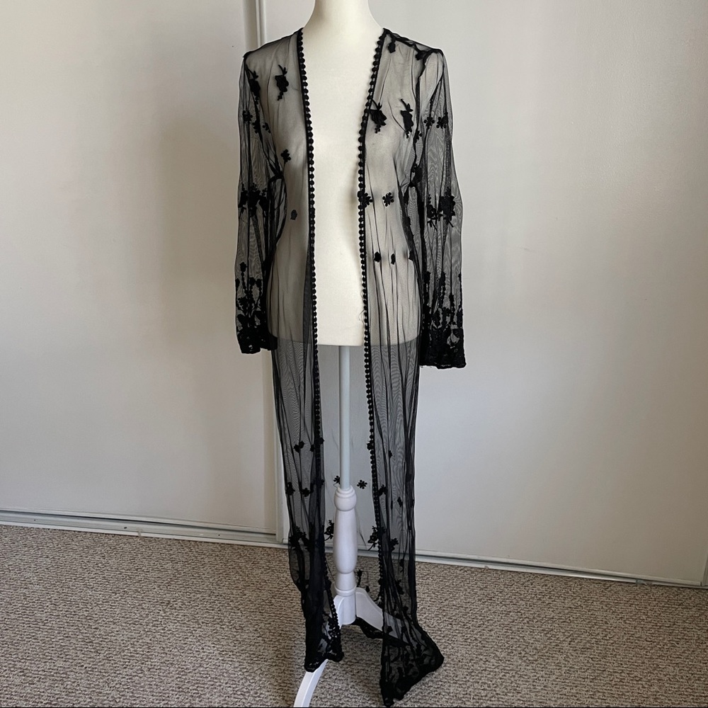 🔥Rare IJOAH Black Lace Duster